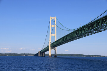 The Mackinac Bridge is a suspension bridge that connects the Upper and Lower peninsulas of the U.S. state of Michigan. It spans the Straits of Mackinac.