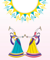 Dandiya and Garba Night poster for Navratri Dussehra festival of India.