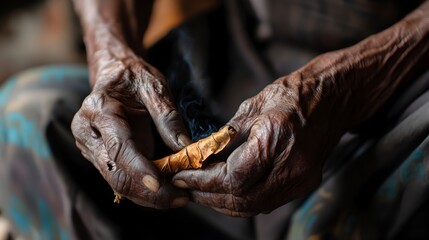 Aged Hands Holding Cherished Object with Life s Experiences