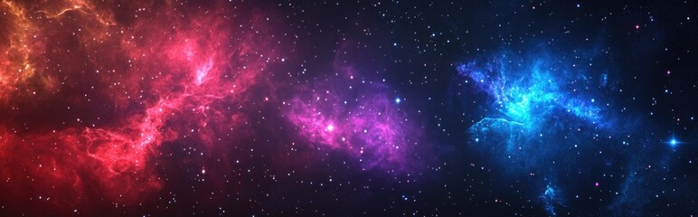 Colorful space background featuring stars in a 3D cartoon rendering of a science fiction illustration