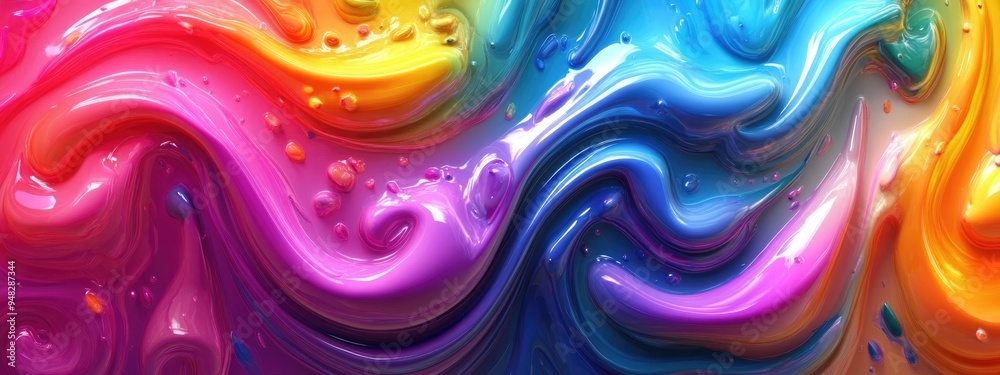 Aufkleber Abstract color paint background in a 3D cartoon rendering focused on design creativity inspiration and art 3D Color series