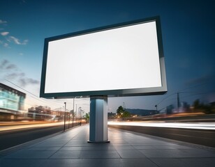Fototapeta premium A modern digital billboard with a blank screen, ready for your advertisement.