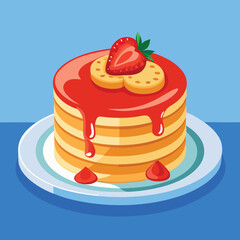 Vector Illustration Celebrating National Pancake Day