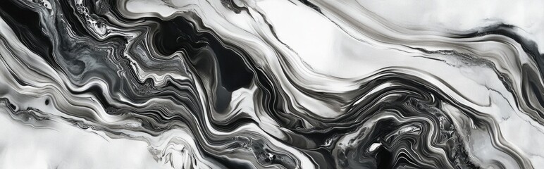 Marble texture in a 3D cartoon rendering Hand drawn artwork featuring an abstract monochrome background created using ebru suminagashi technique