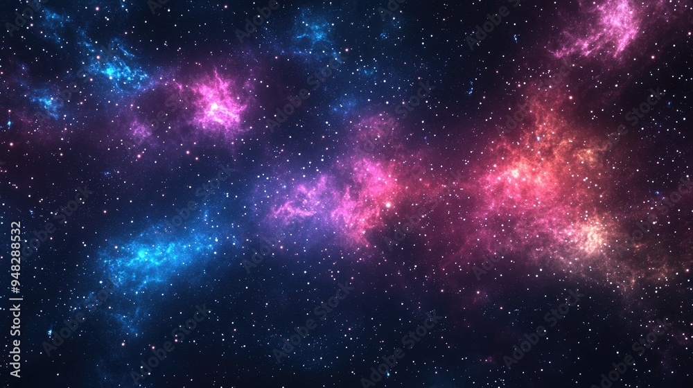 Fototapete High definition star field background featuring a 3D cartoon rendering of deep space Colorful starry night sky and outer space background texture