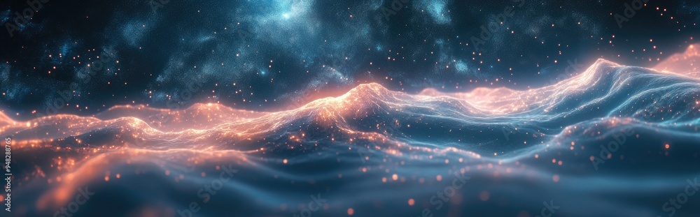 Poster Abstract space background rendered in a 3D cartoon style with a fantasy texture