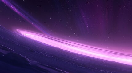 Obraz premium Glowing rings of a gas giant in a 3D cartoon rendering stunning science fiction wallpaper featuring a cosmic landscape