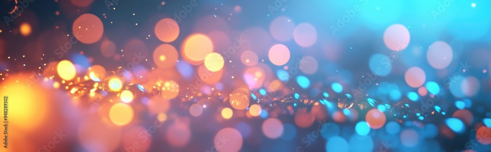 Poster Abstract turnovers bokeh background in 3D cartoon rendering