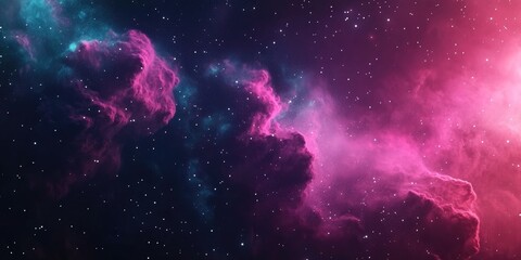Colorful abstract background with nebula and stars in deep space featuring a 3D cartoon rendering
