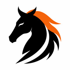 Minimalist Horse Logo - White Background Vector Art