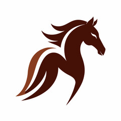 Minimalist Horse Logo - White Background Vector Art