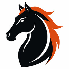 Minimalist Horse Logo - White Background Vector Art