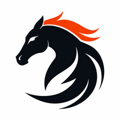 Minimalist Horse Logo - White Background Vector Art