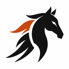 Fototapeta premium Minimalist Horse Logo - White Background Vector Art