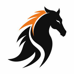 Minimalist Horse Logo - White Background Vector Art