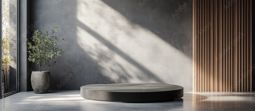 Poster abstract 3d render of a winner s podium in a modern room setting
