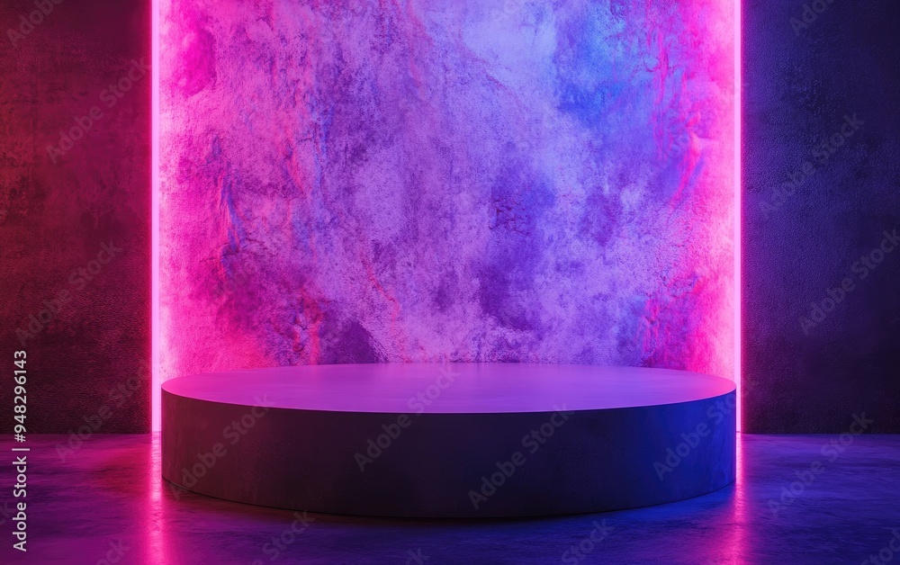 Poster Abstract background featuring a podium and wall created through 3D illustration and rendering