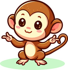 Fototapeta premium cute cartoon baby monkey