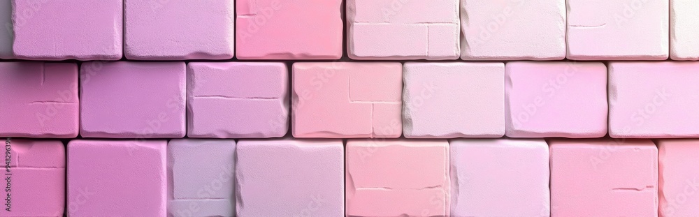 Poster Abstract pastel colored brick minimalistic background in 3D rendering