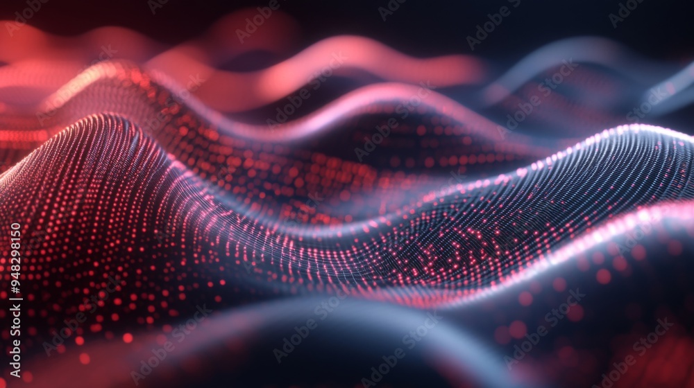 Aufkleber a close-up of a digital representation of electromagnetic wave patterns, showing the wave frequency 