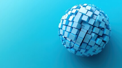 Abstract 3D Sphere Composed of Cubes