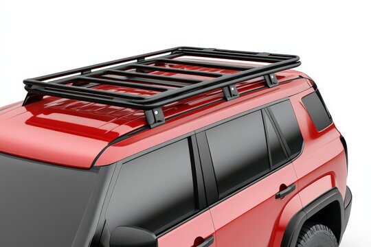 Red SUV with Roof Rack. - Powered by Adobe