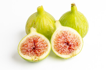 Many fresh green figs as background, closeup