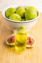 Liqueur with green fig alcohol ready for consumption
