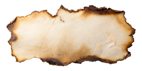 Burnt paper, isolated on transparent png background,