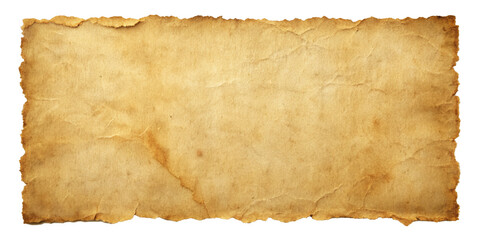 Old paper, isolated on transparent png background,