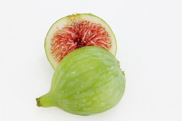 Many fresh green figs as background, closeup