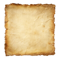 Old paper, isolated on transparent png background,