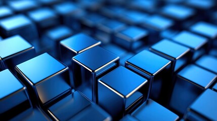 Obraz premium Abstract Blue Cubes Pattern