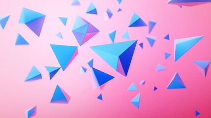 Abstract Blue and Pink Triangles