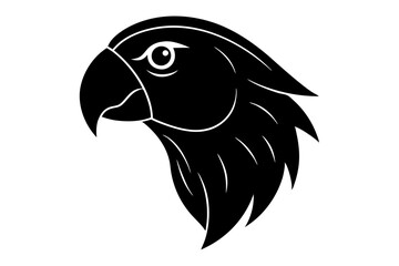 Parrot head vector art silhouette illustration