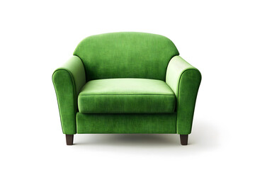 Modern green sofa isolated on white background