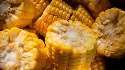 Close-up Shot of Fresh Chopped Yellow Corn