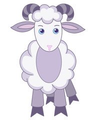 Sheep, cute farm animal - vector full color picture. Lamb baby picture. Sheep in soft pastel colors	