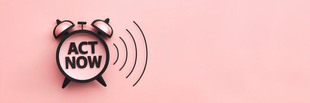 Act now clock to create urgency, take action before the end of the sales, it is time to change