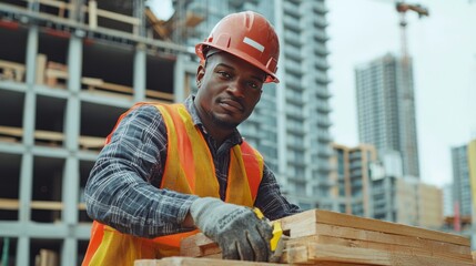 Experienced Construction Worker Showcasing Mastery and Skill Onsite