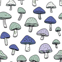 Colorful mushroom pattern background