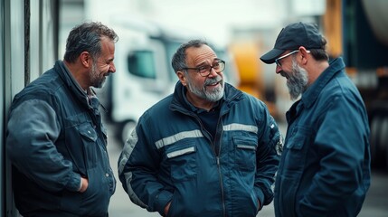 Fototapeta premium Freight Transport Workers De-Stressing: A Focus on Mental Health and Relief