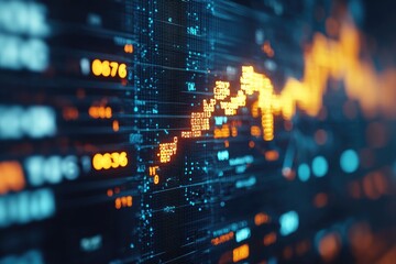 Close-up of a digital interface showing economic policy adjustments and their impact on financial markets