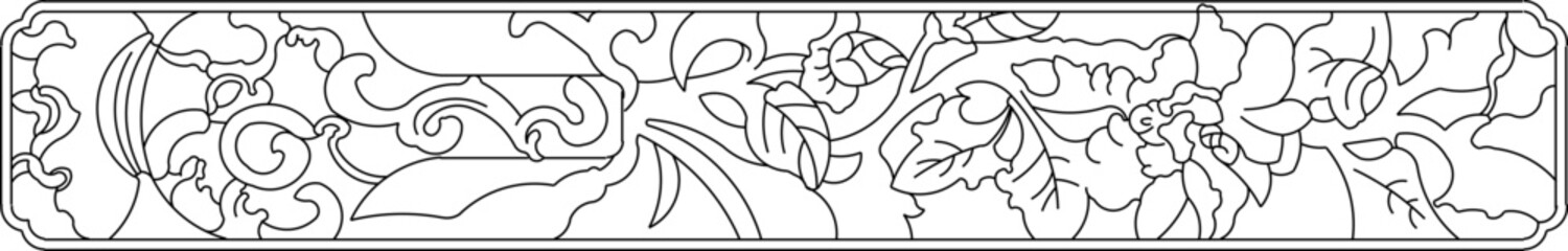 Sketch vector illustration silhouette design drawing ornament or decoration ethnic classic vintage traditional full of engraving