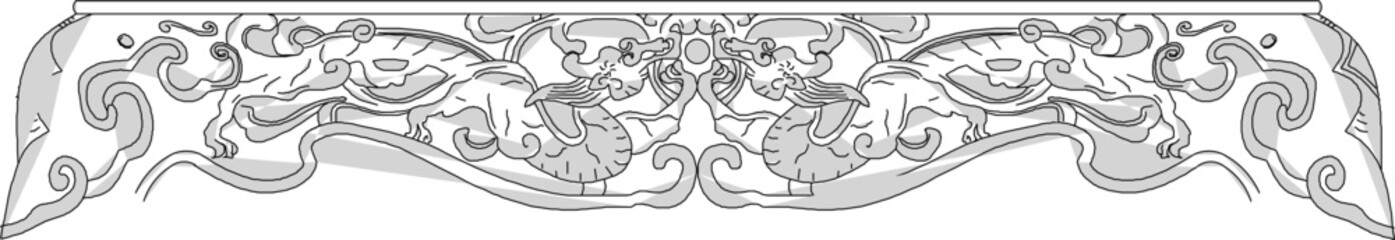 Sketch vector illustration silhouette design drawing ornament decoration painting old classic vintage ethnic traditional ornament