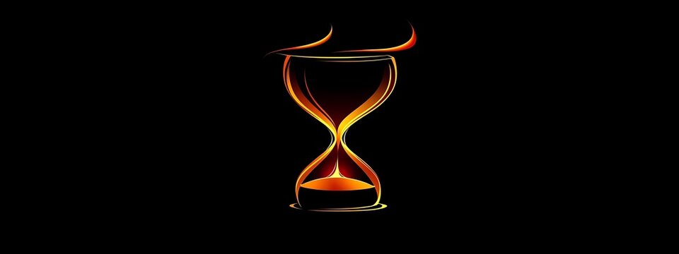 A Burning Hourglass with Smoke Rising