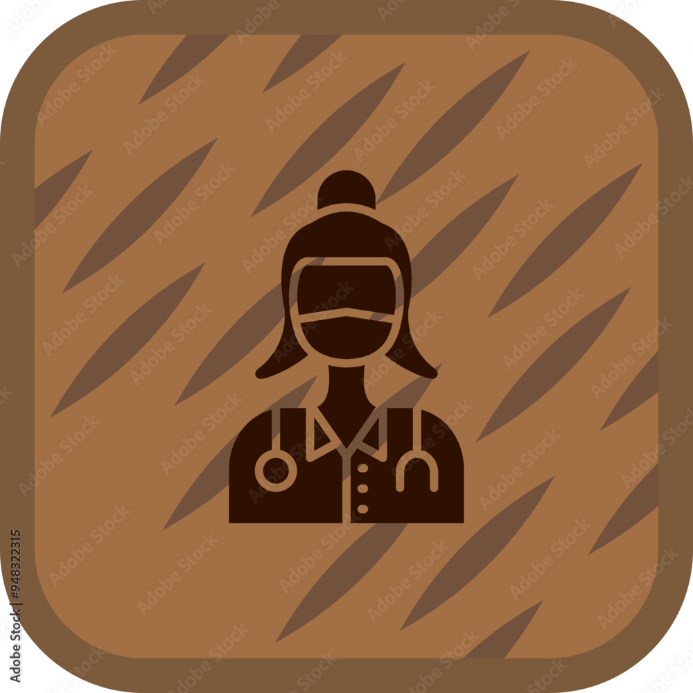 Sticker female surgeon icon design