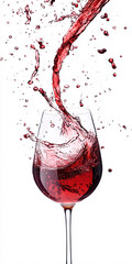 Fototapeta premium Red Wine Splash In Glass