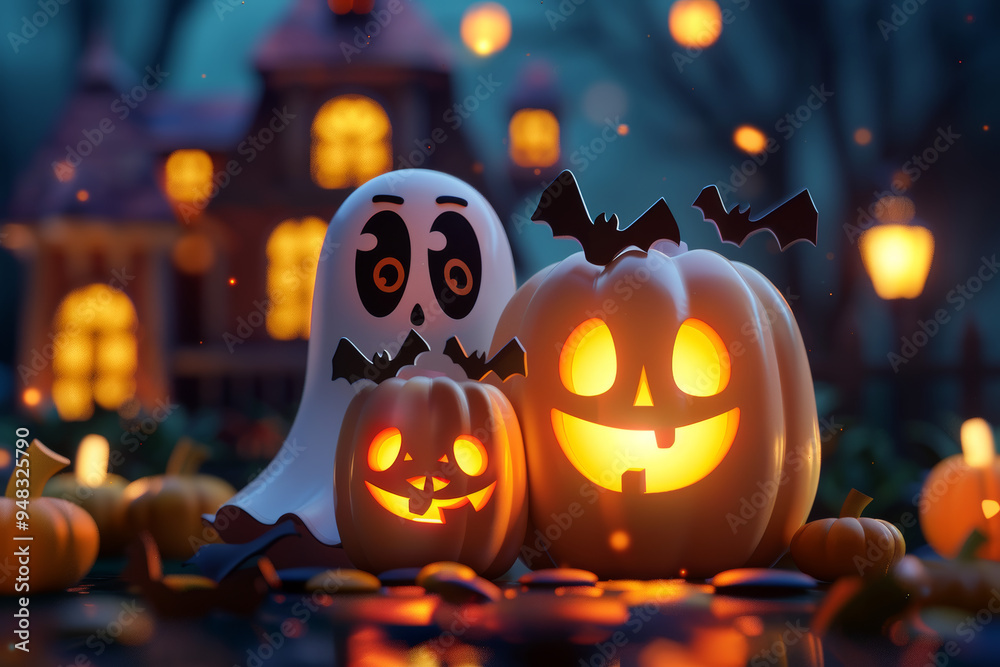 Sticker halloween cartoon illustration