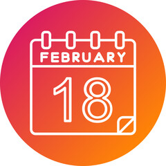 18 February Vector Icon Design
